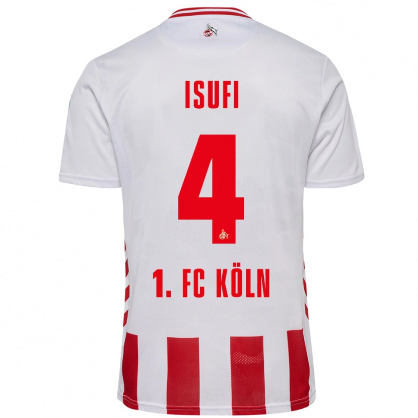 Danxenキッズレオ・イスフィ#4ホワイト レッドホームシャツ2025/26ジャージーユニフォーム