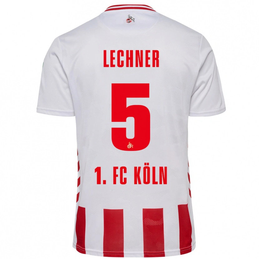 DanxenキッズLuca Lechner#5ホワイト レッドホームシャツ2025/26ジャージーユニフォーム