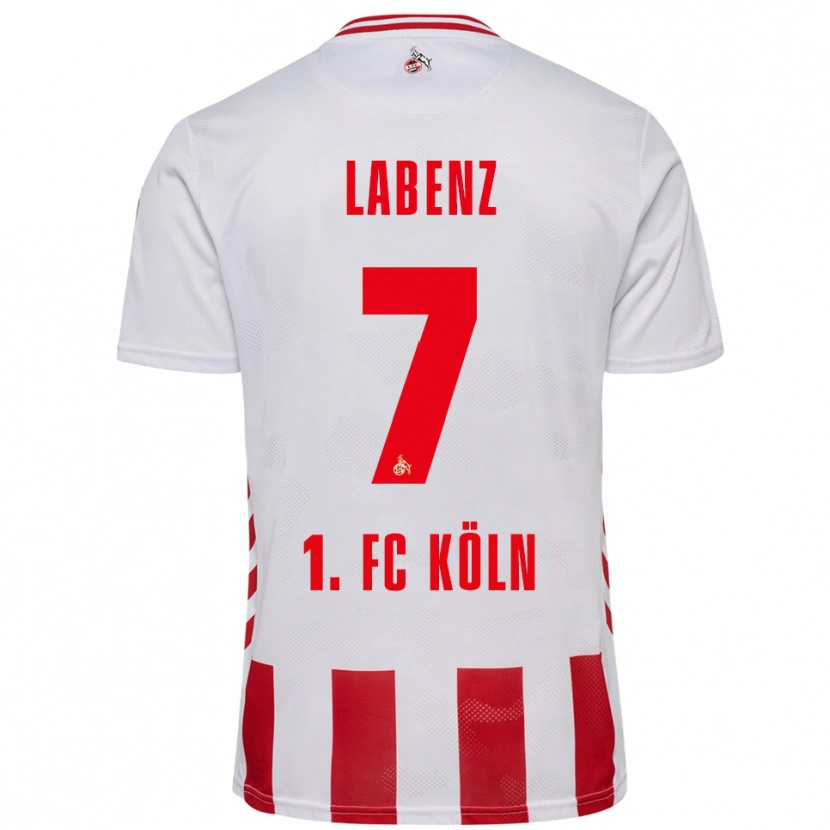 DanxenキッズLuiz Labenz#7ホワイト レッドホームシャツ2025/26ジャージーユニフォーム