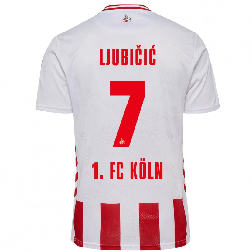 Danxenキッズデヤン・リュビチッチ#7ホワイト レッドホームシャツ2025/26ジャージーユニフォーム