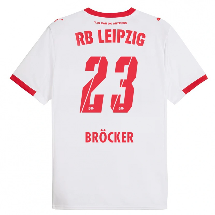 DanxenキッズMads Bröcker#23ホワイト レッドホームシャツ2025/26ジャージーユニフォーム