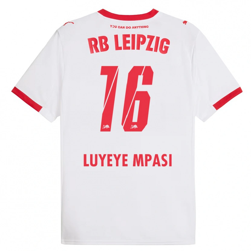DanxenキッズSeal Luyeye Mpasi#16ホワイト レッドホームシャツ2025/26ジャージーユニフォーム
