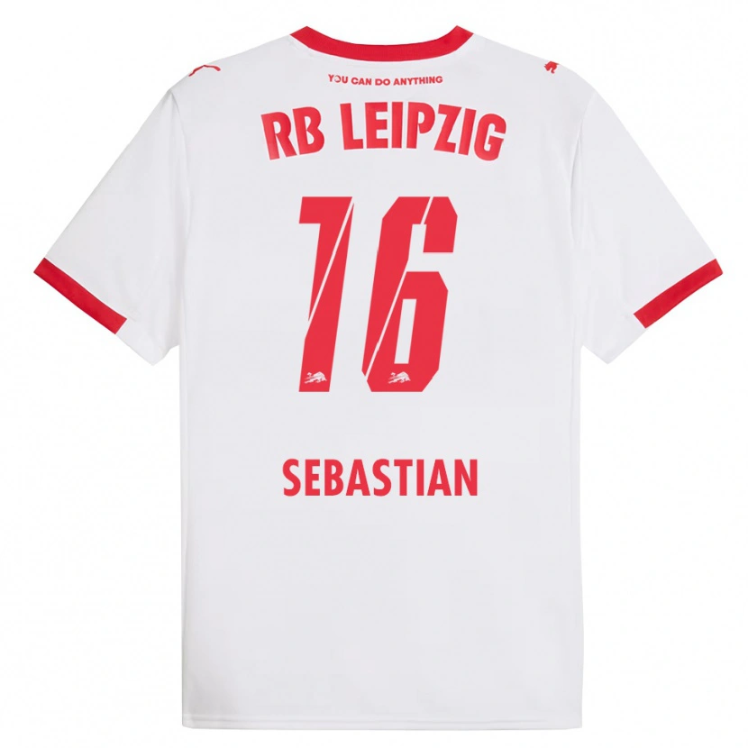 DanxenキッズJordy Sebastian#16ホワイト レッドホームシャツ2025/26ジャージーユニフォーム