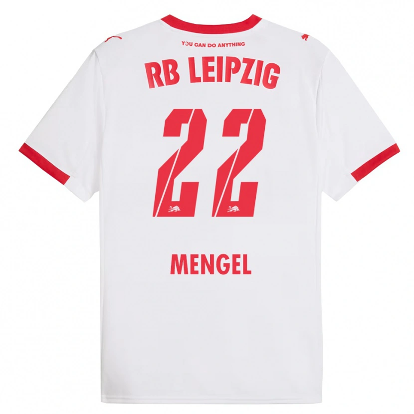 DanxenキッズLuca Mengel#22ホワイト レッドホームシャツ2025/26ジャージーユニフォーム
