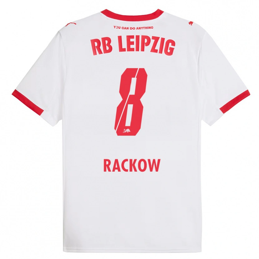 DanxenキッズGianna Rackow#8ホワイト レッドホームシャツ2025/26ジャージーユニフォーム