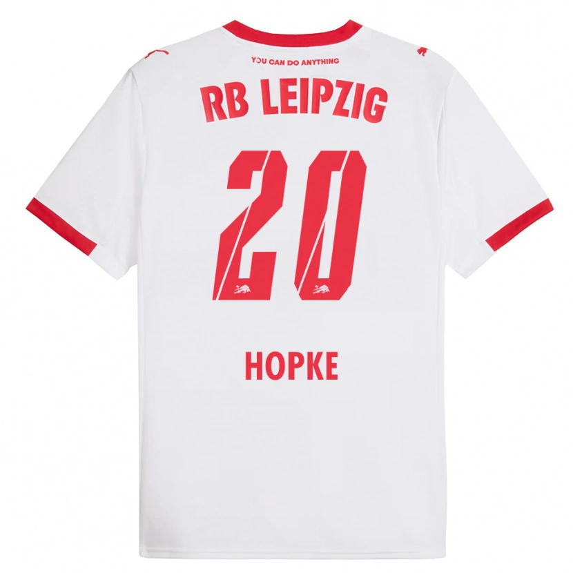 DanxenキッズHannes Hopke#20ホワイト レッドホームシャツ2025/26ジャージーユニフォーム