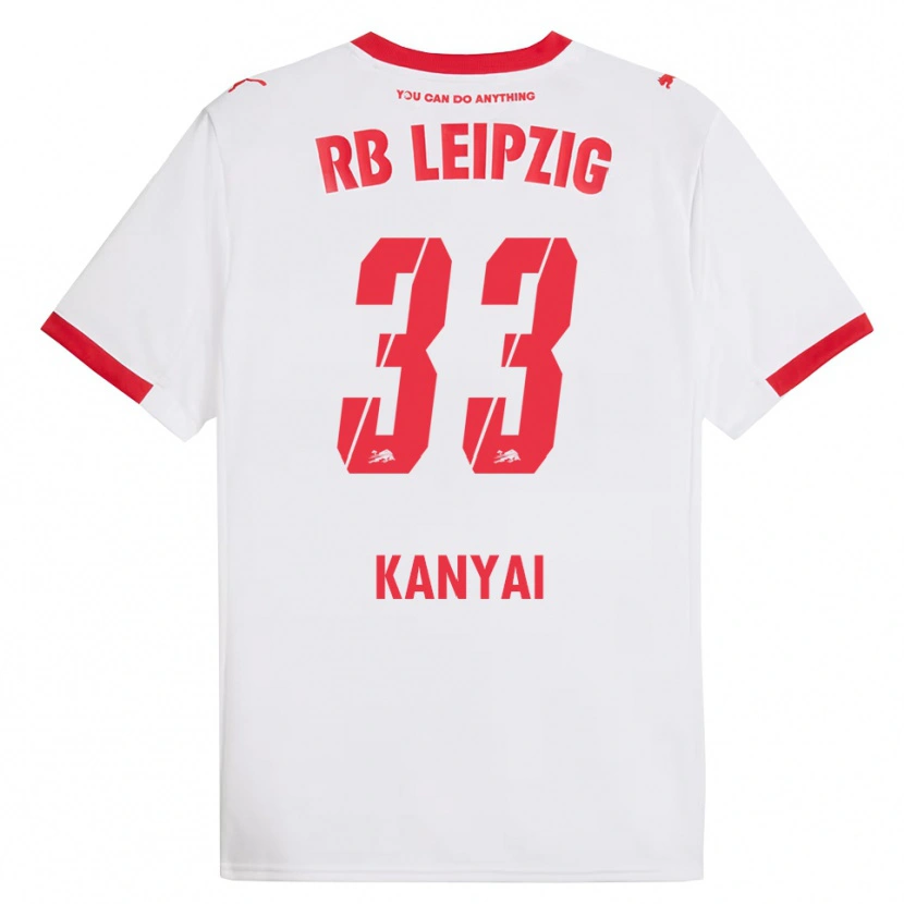 DanxenキッズJános Kányai#33ホワイト レッドホームシャツ2025/26ジャージーユニフォーム