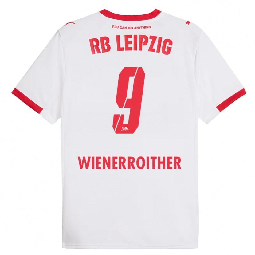 DanxenキッズKatja Wienerroither#9ホワイト レッドホームシャツ2025/26ジャージーユニフォーム