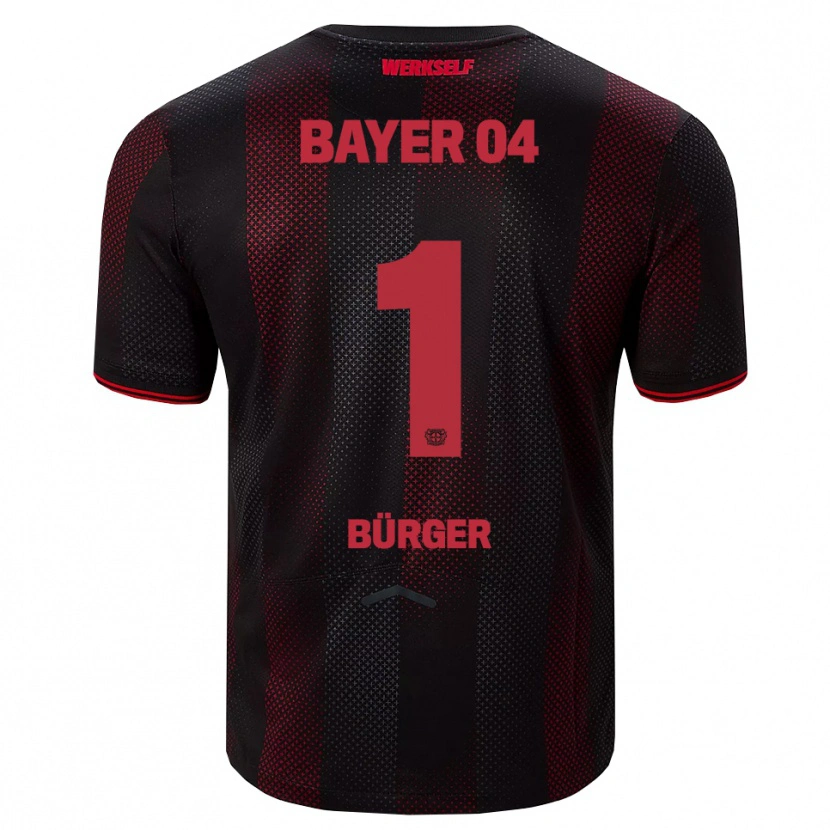 DanxenキッズElias Bürger#1ブラック レッドホームシャツ2025/26ジャージーユニフォーム