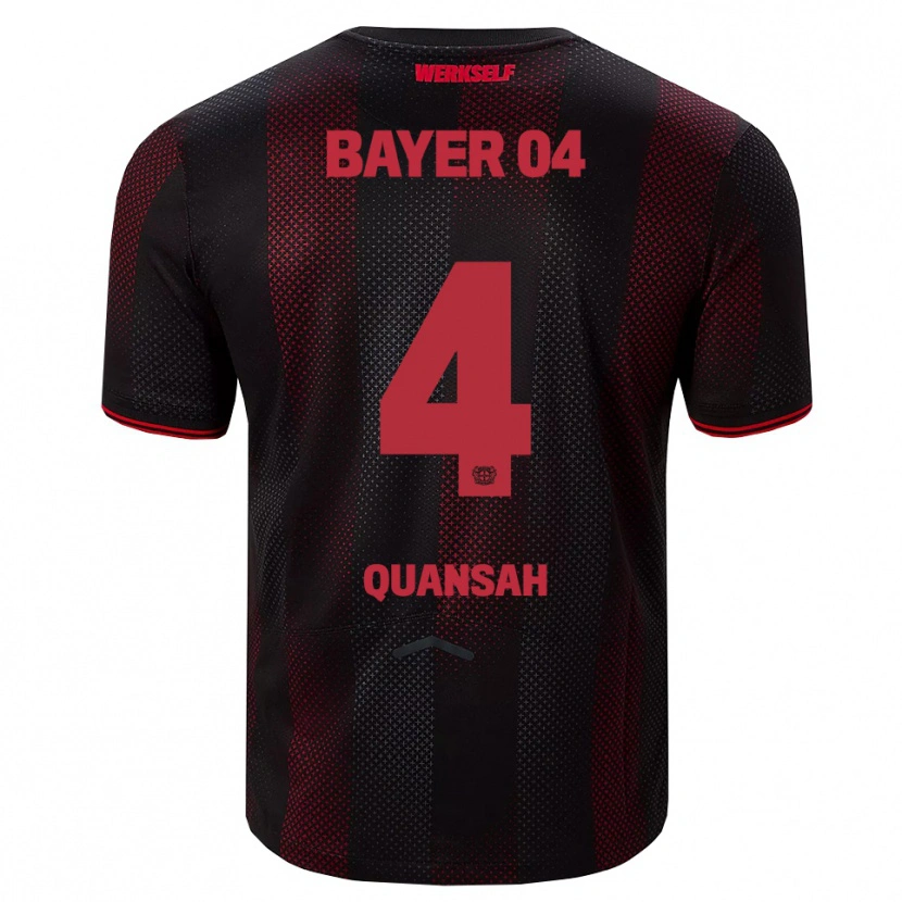 Danxenキッズジャレル・クアンサー#4ブラック レッドホームシャツ2025/26ジャージーユニフォーム