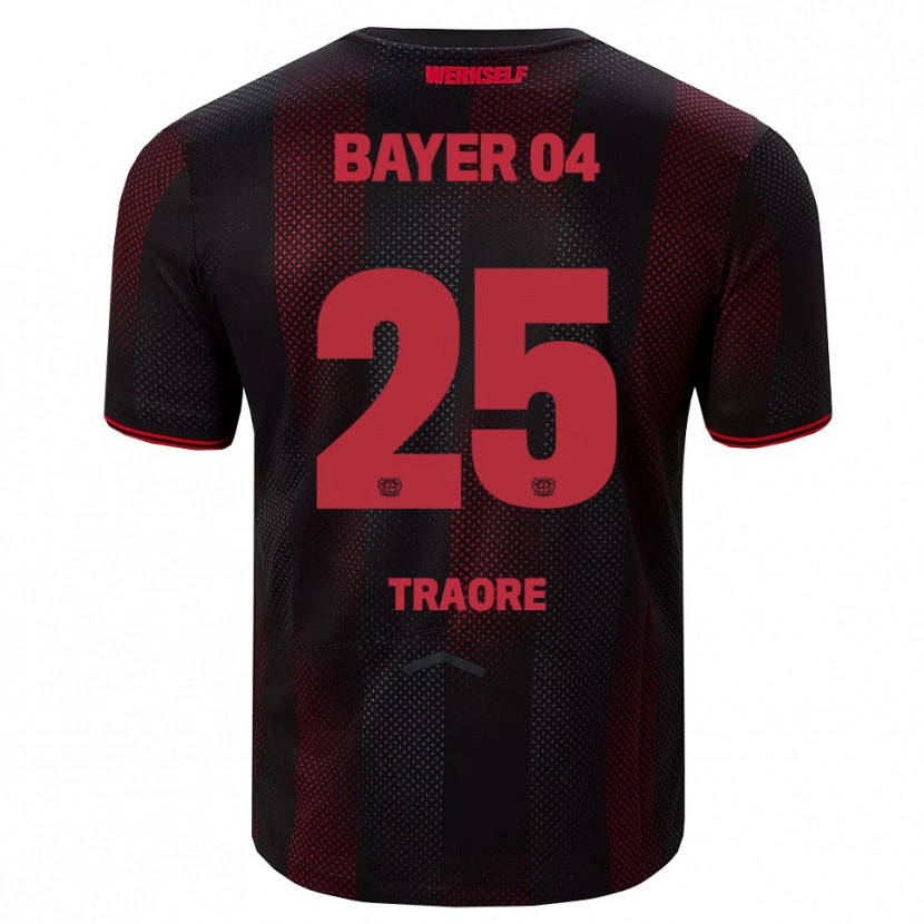 DanxenキッズAmael-Demba Traore#25ブラック レッドホームシャツ2025/26ジャージーユニフォーム