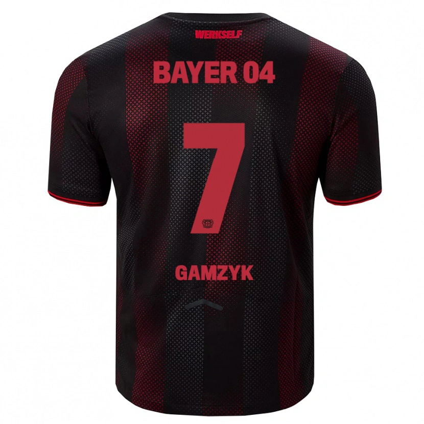 DanxenキッズAndriy Gamzyk#7ブラック レッドホームシャツ2025/26ジャージーユニフォーム