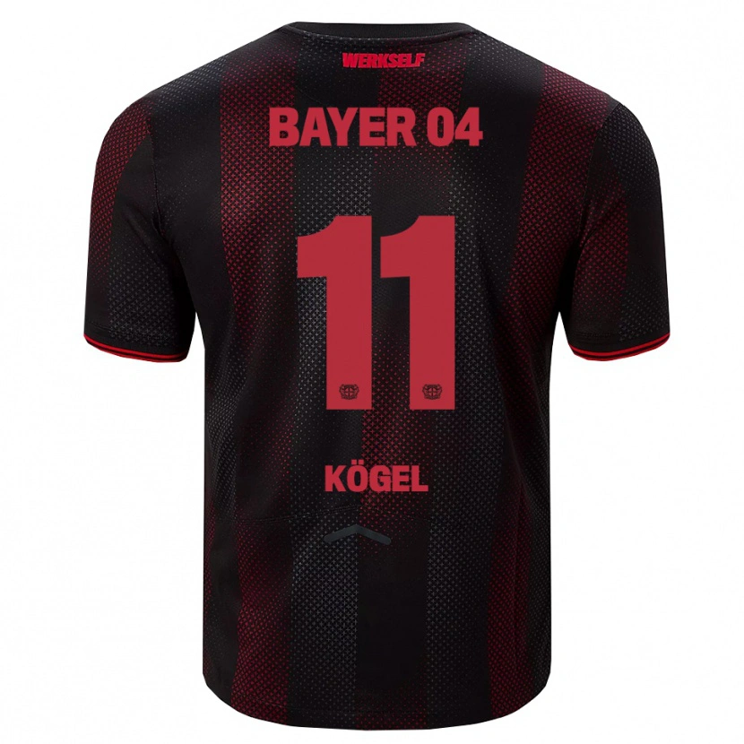 DanxenキッズKristin Kögel#11ブラック レッドホームシャツ2025/26ジャージーユニフォーム
