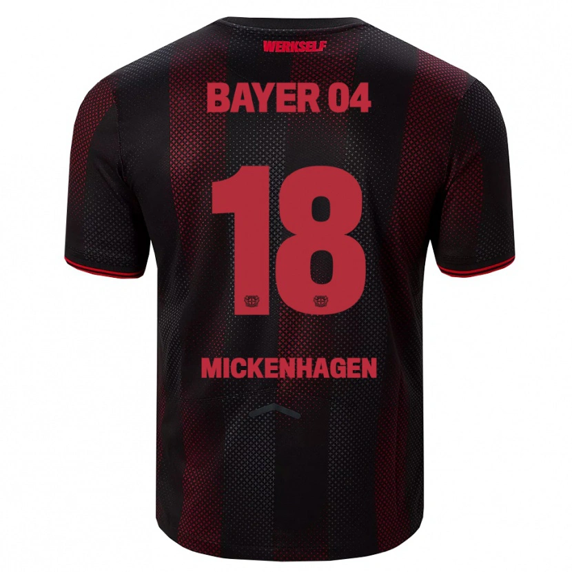 DanxenキッズJulia Mickenhagen#18ブラック レッドホームシャツ2025/26ジャージーユニフォーム