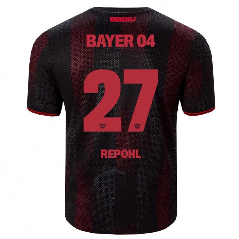 DanxenキッズFriederike Repohl#27ブラック レッドホームシャツ2025/26ジャージーユニフォーム