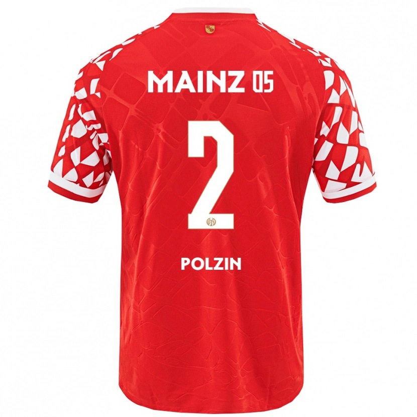 DanxenキッズMaximilian Polzin#2レッド ホワイトホームシャツ2025/26ジャージーユニフォーム