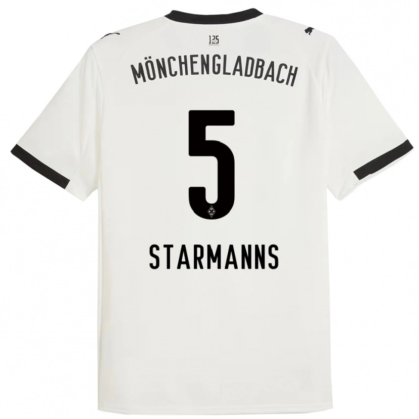 Danxenキッズサンドラ・スターマンズ#5ホワイト ブラックホームシャツ2025/26ジャージーユニフォーム