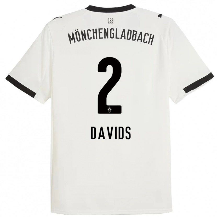 Danxenキッズリアンダー・デイビッズ#2ホワイト ブラックホームシャツ2025/26ジャージーユニフォーム
