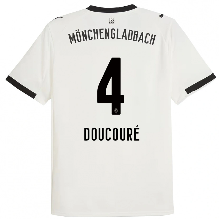 Danxenキッズママドゥ・ドゥクール#4ホワイト ブラックホームシャツ2025/26ジャージーユニフォーム