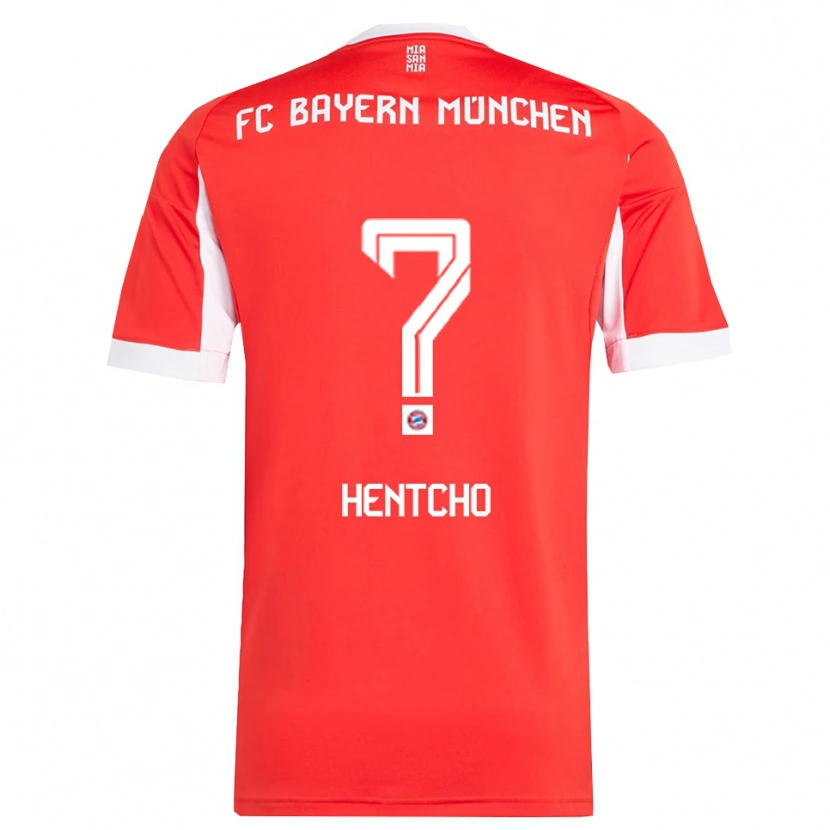 DanxenキッズAviel Hentcho#0レッド ホワイトホームシャツ2025/26ジャージーユニフォーム
