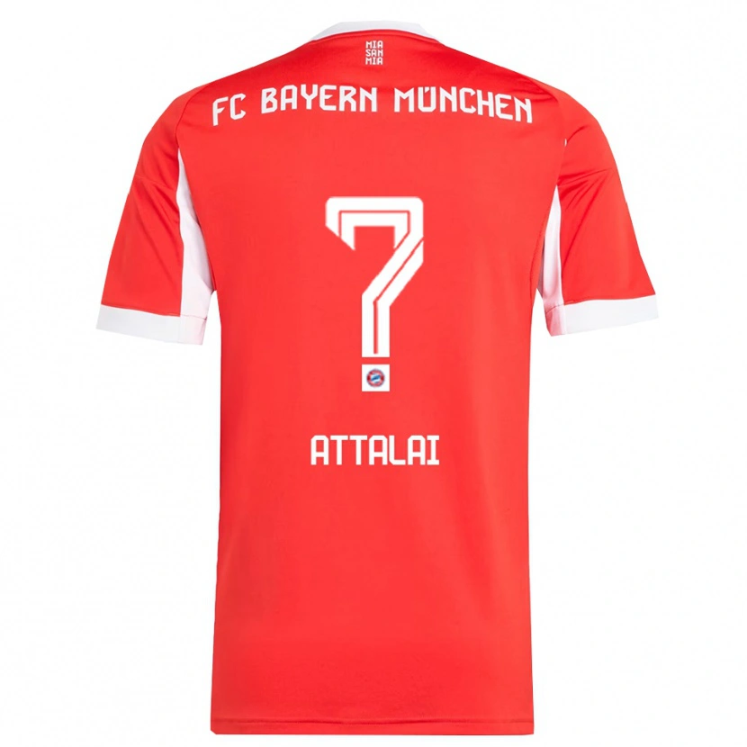 DanxenキッズSaid Attalai#0レッド ホワイトホームシャツ2025/26ジャージーユニフォーム