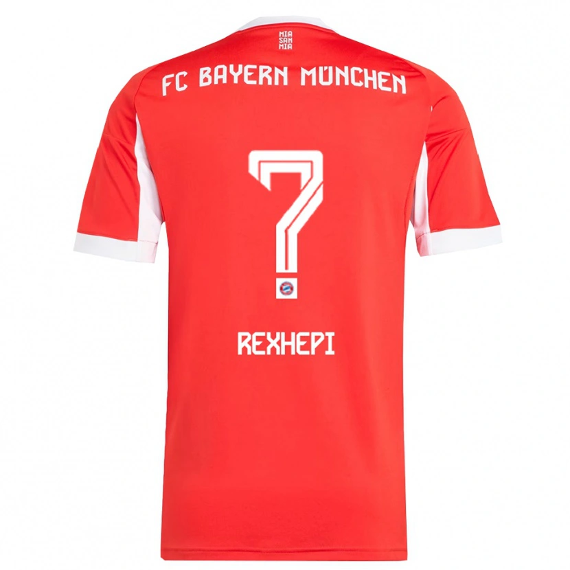 DanxenキッズErion Rexhepi#0レッド ホワイトホームシャツ2025/26ジャージーユニフォーム