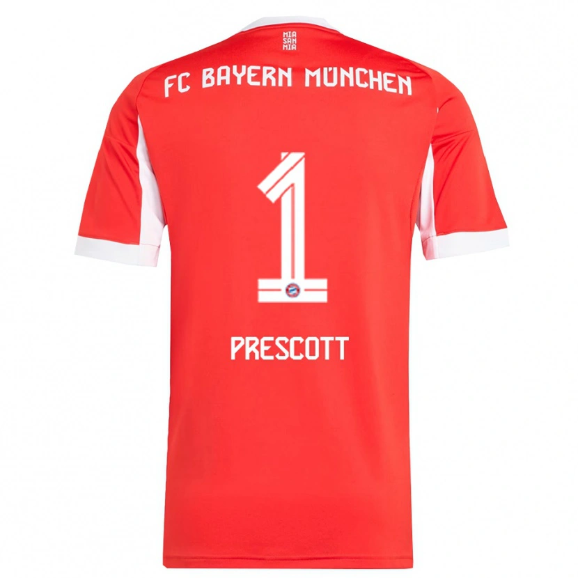 DanxenキッズLeonard Prescott#1レッド ホワイトホームシャツ2025/26ジャージーユニフォーム