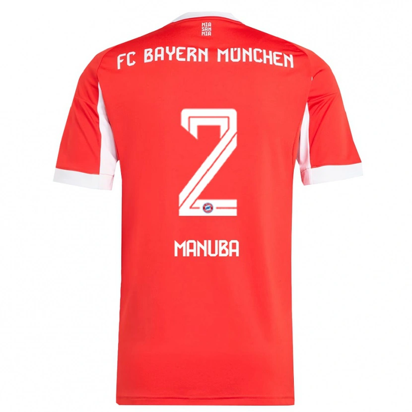 Danxenキッズヴィンセント・マヌバ#2レッド ホワイトホームシャツ2025/26ジャージーユニフォーム