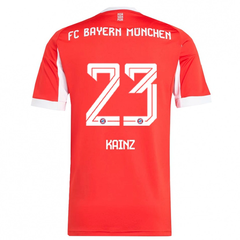 DanxenキッズManuel Kainz#23レッド ホワイトホームシャツ2025/26ジャージーユニフォーム