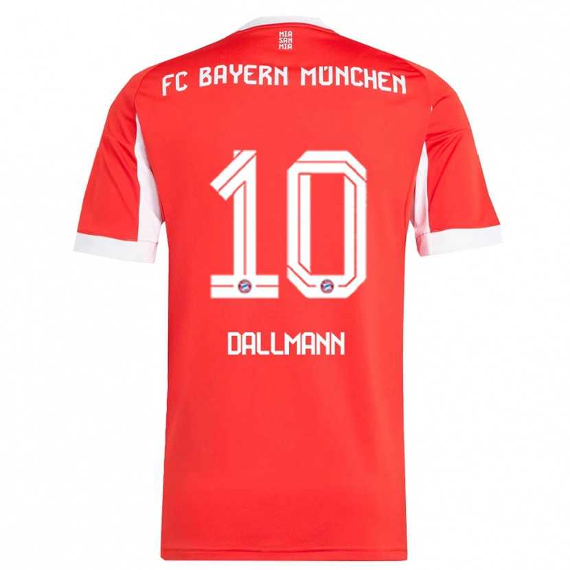 Danxenキッズリンダ・ダルマン#10レッド ホワイトホームシャツ2025/26ジャージーユニフォーム