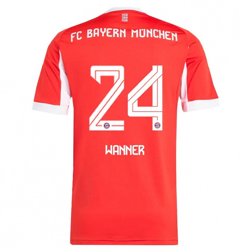 Danxenキッズパウル・ヴァナー#24レッド ホワイトホームシャツ2025/26ジャージーユニフォーム