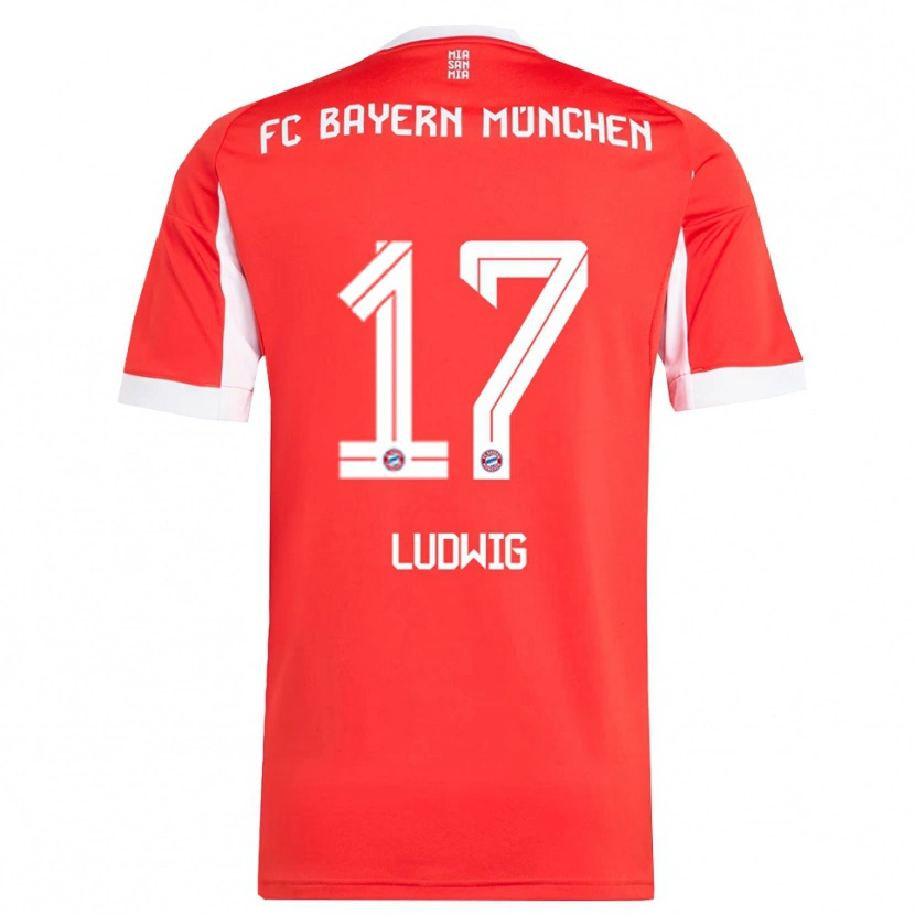 DanxenキッズLinus Ludwig#17レッド ホワイトホームシャツ2025/26ジャージーユニフォーム