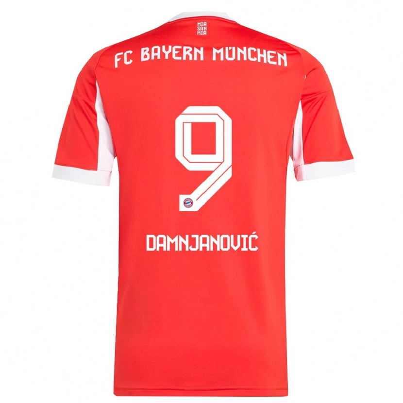 Danxenキッズヨバナ・ダムンヤノビッチ#9レッド ホワイトホームシャツ2025/26ジャージーユニフォーム