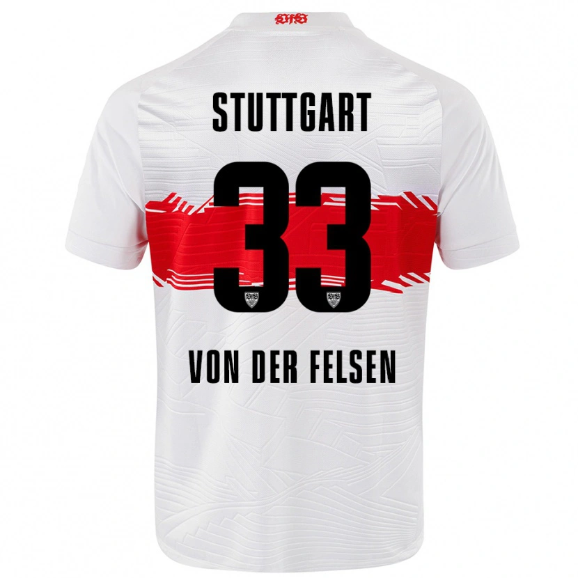 DanxenキッズJerik Von Der Felsen#33ホワイト レッドホームシャツ2025/26ジャージーユニフォーム