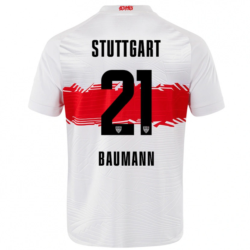 DanxenキッズKatharina Baumann#21ホワイト レッドホームシャツ2025/26ジャージーユニフォーム
