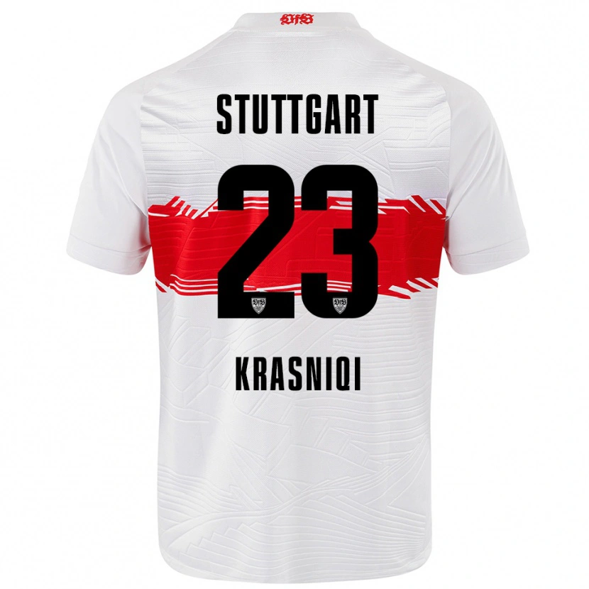 Danxenキッズエルトン・クラスニキ#23ホワイト レッドホームシャツ2025/26ジャージーユニフォーム