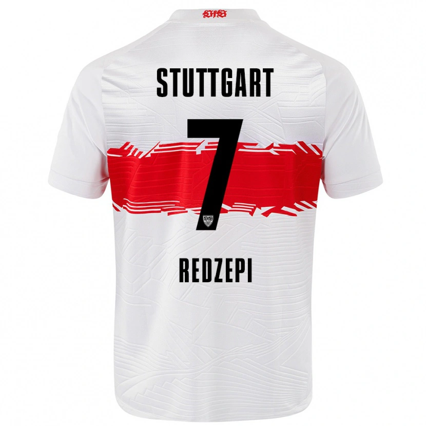 DanxenキッズDafina Redzepi#7ホワイト レッドホームシャツ2025/26ジャージーユニフォーム