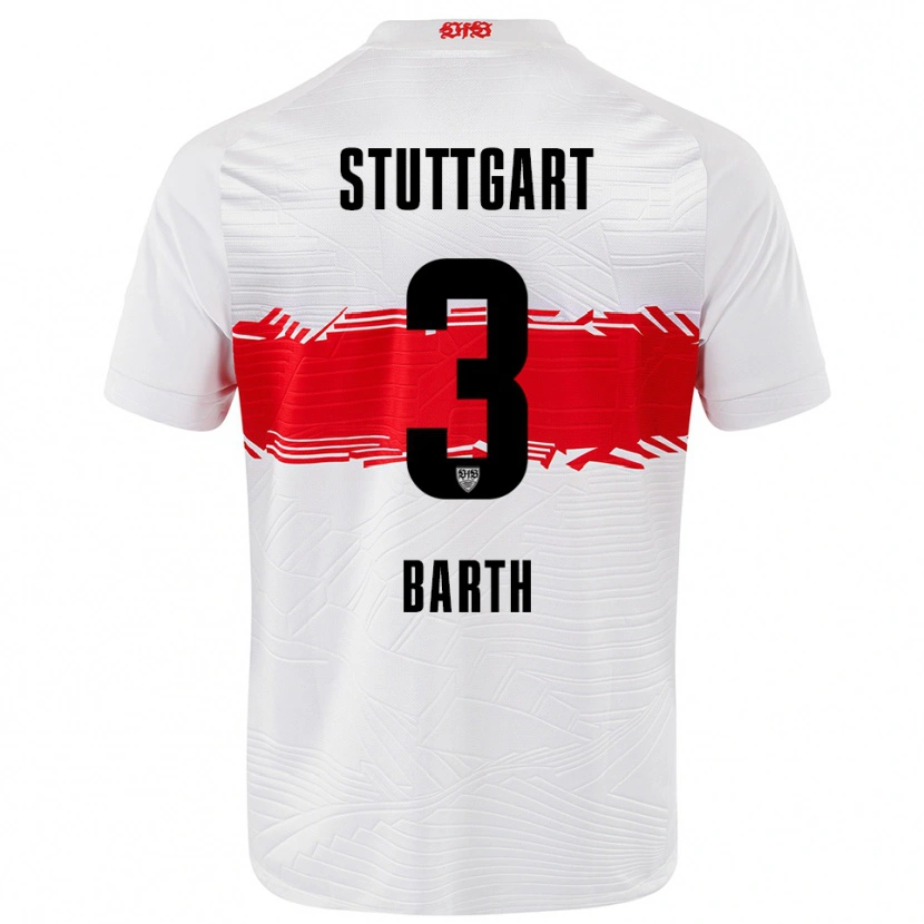 DanxenキッズLara Barth#3ホワイト レッドホームシャツ2025/26ジャージーユニフォーム