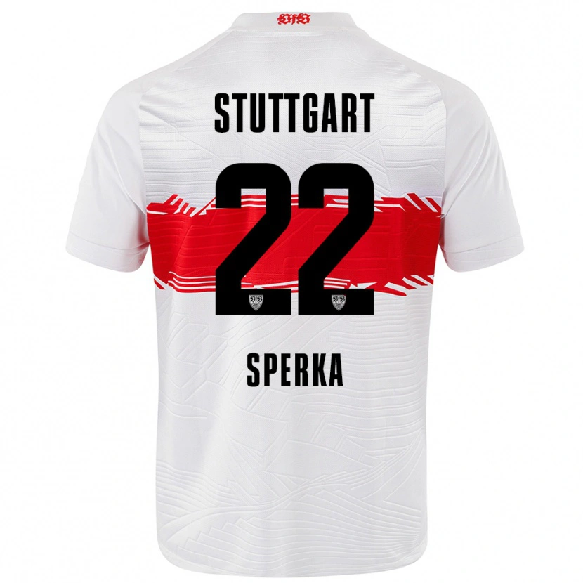 DanxenキッズBastian Sperka#22ホワイト レッドホームシャツ2025/26ジャージーユニフォーム