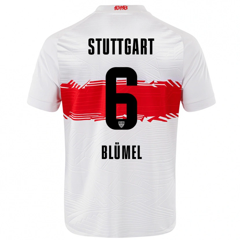 DanxenキッズCharlotte Blümel#6ホワイト レッドホームシャツ2025/26ジャージーユニフォーム