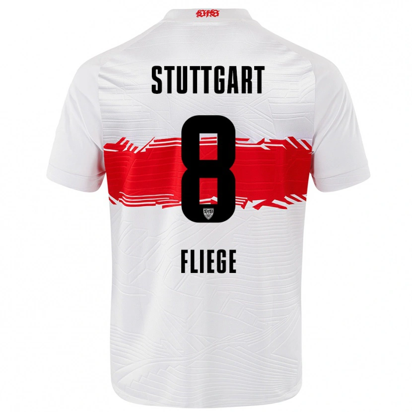 DanxenキッズAnna Fliege#8ホワイト レッドホームシャツ2025/26ジャージーユニフォーム