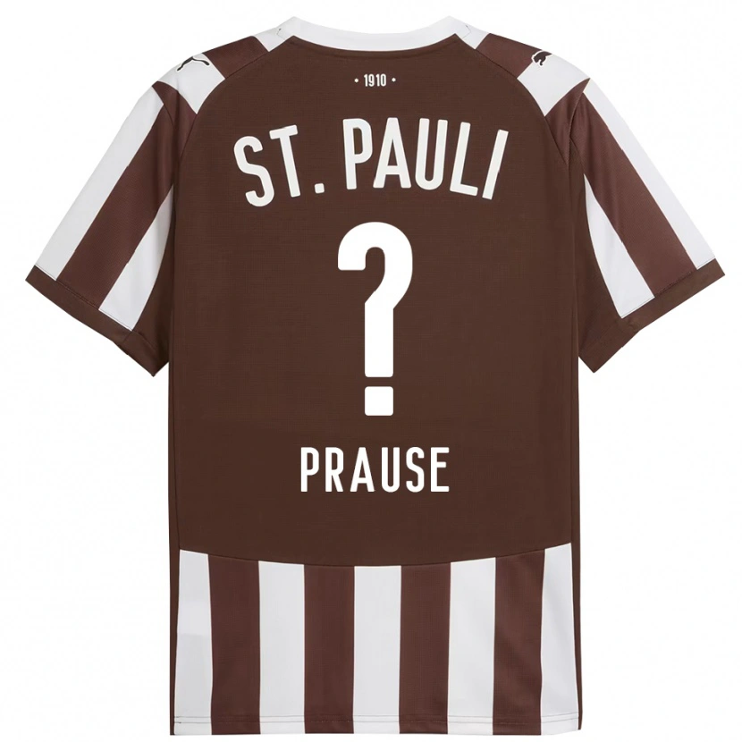 DanxenキッズSebastian Prause#0コーヒー ホワイトホームシャツ2025/26ジャージーユニフォーム