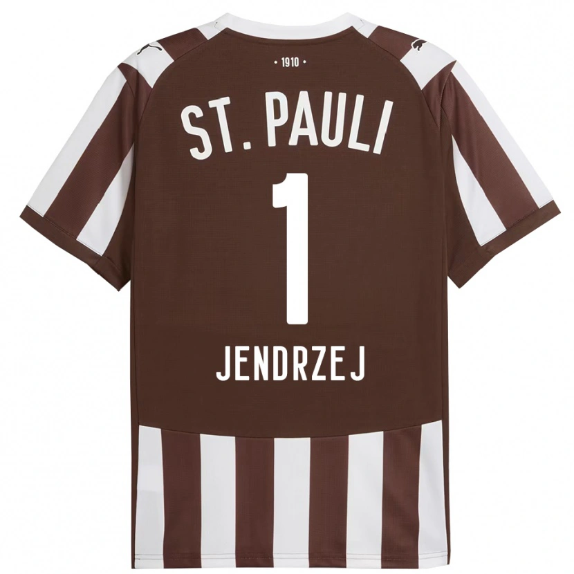 DanxenキッズKevin Jendrzej#1コーヒー ホワイトホームシャツ2025/26ジャージーユニフォーム