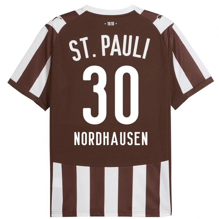DanxenキッズNeele Nordhausen#30コーヒー ホワイトホームシャツ2025/26ジャージーユニフォーム