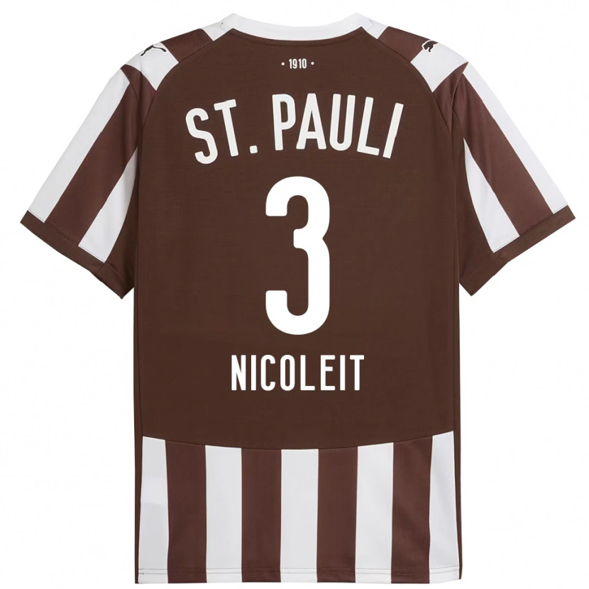 DanxenキッズGianna Nicoleit#3コーヒー ホワイトホームシャツ2025/26ジャージーユニフォーム