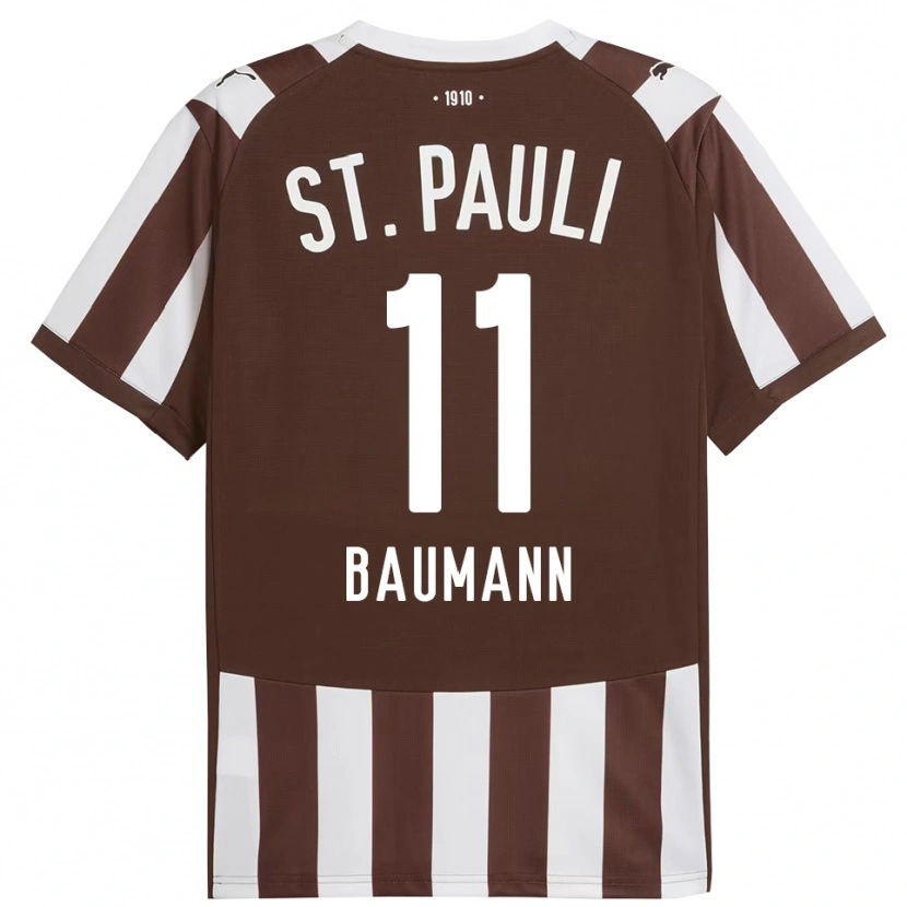 DanxenキッズMalte Baumann#11コーヒー ホワイトホームシャツ2025/26ジャージーユニフォーム