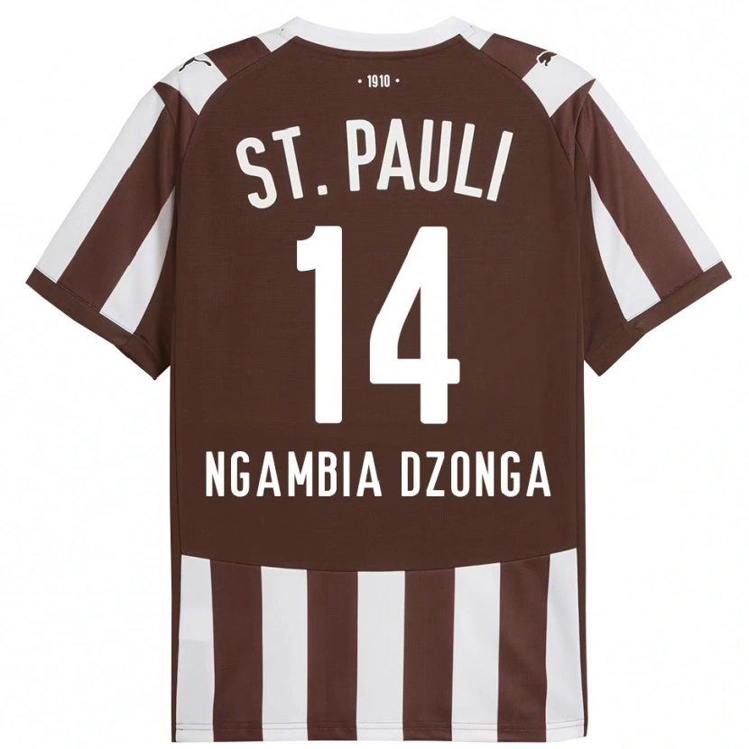 DanxenキッズSisco Ngambia Dzonga#14コーヒー ホワイトホームシャツ2025/26ジャージーユニフォーム