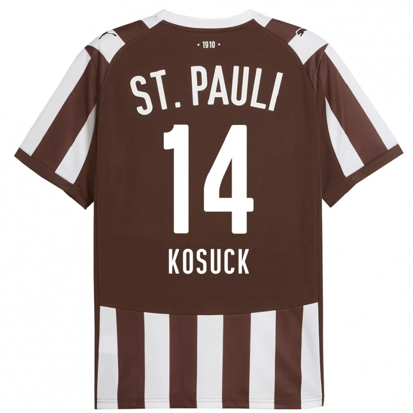 DanxenキッズMats Kosuck#14コーヒー ホワイトホームシャツ2025/26ジャージーユニフォーム