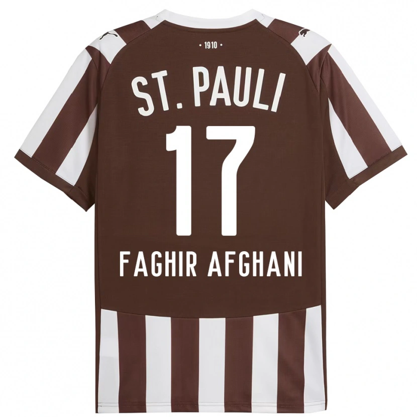 DanxenキッズYounan Faghir Afghani#17コーヒー ホワイトホームシャツ2025/26ジャージーユニフォーム
