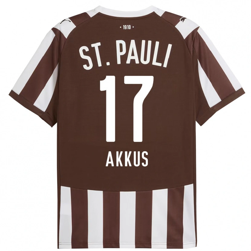 DanxenキッズÖzgür Akkus#17コーヒー ホワイトホームシャツ2025/26ジャージーユニフォーム